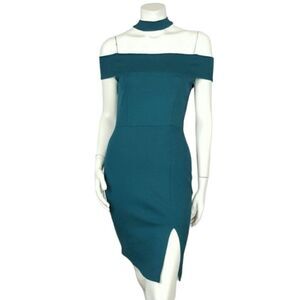SHOCKER NECK OFF SHOULDER WOMEN'S DRESS COLOR GREEN‎